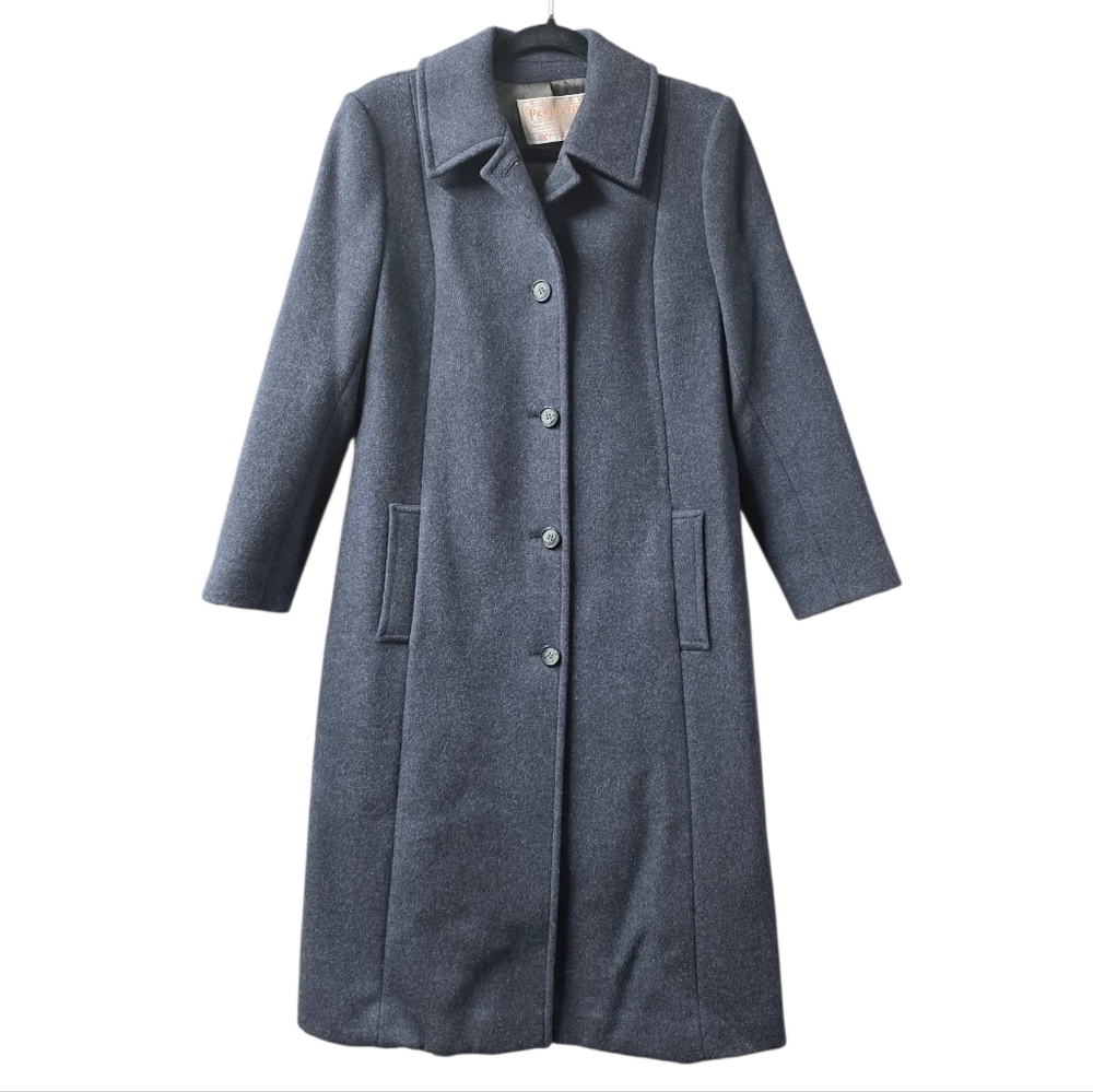 Vinrage Pendleton 100% Gray Wool Dress Coat Womens 10